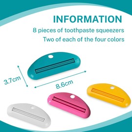 XENQITO 8er-Pack Tubenquetscher,Zahnpastatube, Quetschspender, Zahnpastaclips, Praktischer Tubenquetscher, Tubenquetscher zum Aufbewahren, Quetscher Zahnpasta für Zahnpasta Handcreme Reinigungsmilch