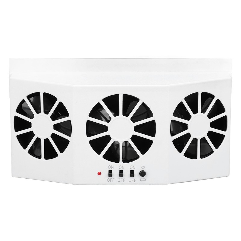 Car Exhaust Fan Solar Powered 3 Fans Ventilation Cooling Odor