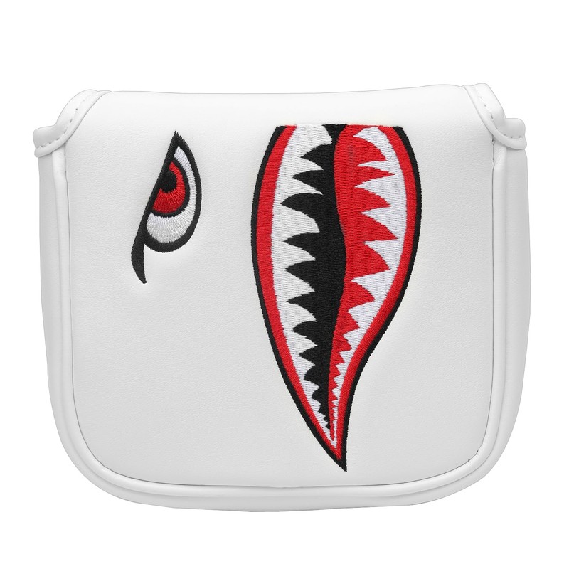 SHABIER White Golf Putter Cover with Tiger Shark Design Golf