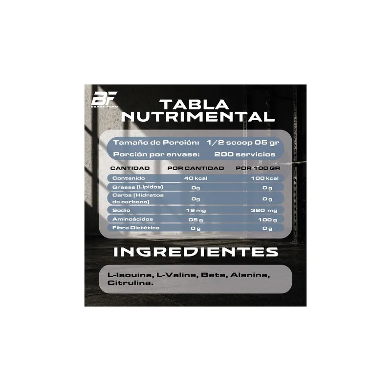Aminoacidos Beast Form De 1kg De 100 Servis En Polvo