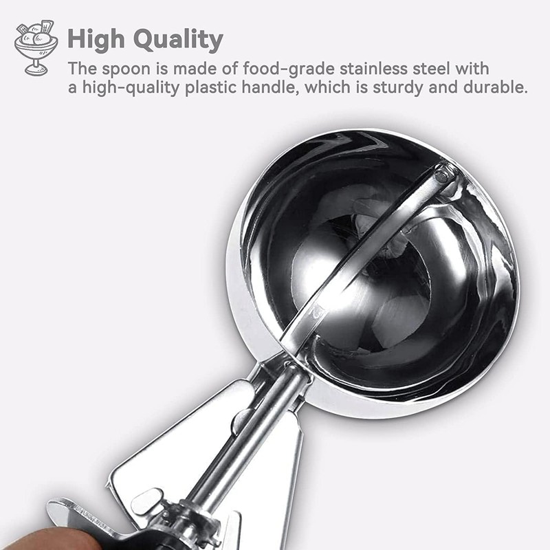 Cuchara para helado, 6.5cm Cuchara de acero inoxidable para helado