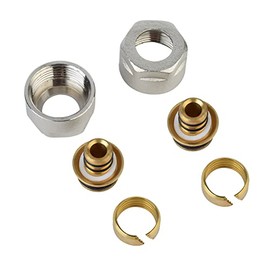 S SIENOC Compression Fitting for 16 x 2 mm Heating Pipe 3/4 Inch for Tap Blocks and Underfloor Heating Pack of 2