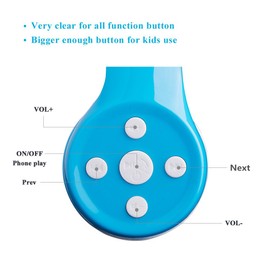 hisonic Kinder Kopfhörer Bluetooth, Bluetooth Kinderkopfhörer Leicht Tragbare Headset mit Laustärkebegrenzung Verstellbare,Eingebautes Mikrophon und zwei Anschlüssen zum Teilen. (Blau)