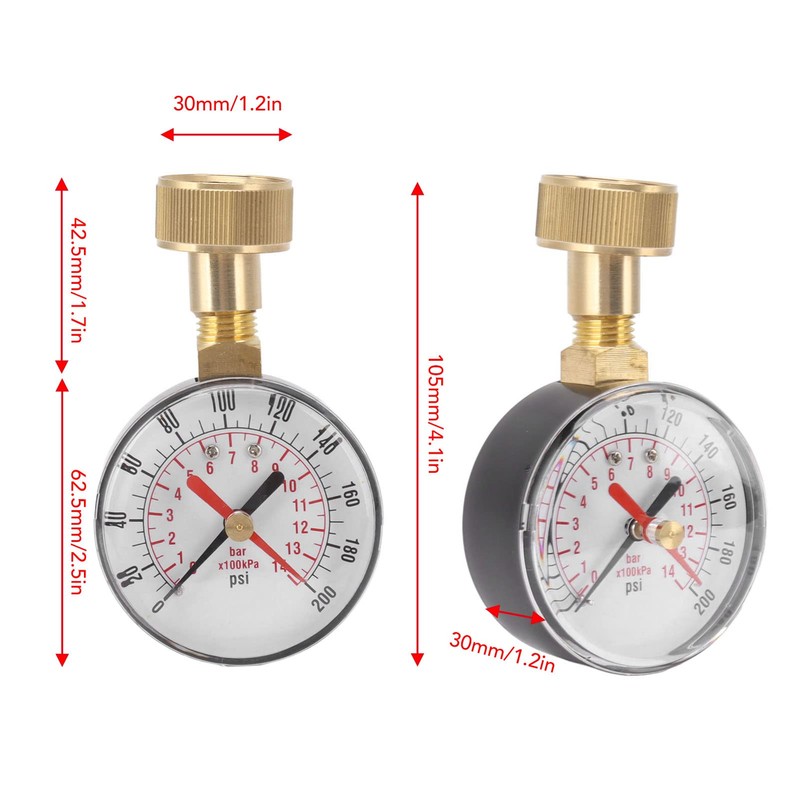 Haofy Water Pressure Gauge, Universal Water Pressure Gauge Iron and