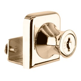 CRL Gold Plated Lock for 3/8" Single Glass Doors - Keyed Alike