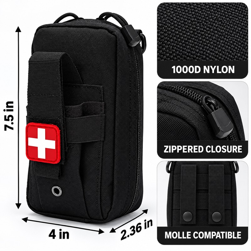 Tactical First Aid Pouch for Outdoor Gear Storage – Durable