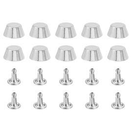 sourcing map 20 Pcs Screw Back Rivets, Zinc Alloy 3/8" Rivets Stud Handbag Purse Feet Flat Head Stud Buckle Button Cap Rivets for DIY Leather Craft Clothes Belt Bags, White