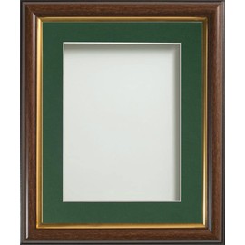 Frame Company Eldridge Mahogany Photo Frame with Bottle Green Mount, 8x6 for 5x3 inch, fitted with perspex