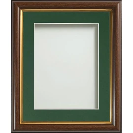 Frame Company Eldridge Mahogany Photo Frame with Bottle Green Mount, 8x6 for 5x3 inch, fitted with perspex