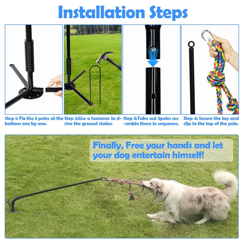SYOOY Tether Outdoor Dog Toy,Interactive Exercise Game in Yard Park