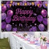 Fupolara Purple Birthday Decoration Banner Backdrop - Large Photography Photo