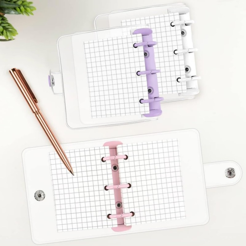 Sticker Album Transparent A8 3-Hole Mini Binder Office Supplies Refillable