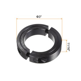sourcing map Shaft Collar for 2" Rod 3" OD 11/16" Width Black Oxide Plating Double Split Axle Clamp-On Collar with Set Screw