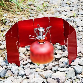 Lightweight and Durable Windscreen for Camping Stove, Foldable Stove Windshield Stove Windshield, Aluminium Alloy for Outdoor Camping Accessory(red)