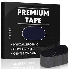 LaRandom 50 Pack Black Breathable Skin Tape, Pain Free Removal, Latex Free and Gentle on Skin, Adhesive Cotton Tape for Men and Women Bowling Outdoor Sports