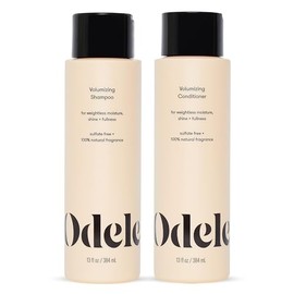 Odele Set de Champú y Acondicionador Sin Sulfatos Voluminizador, Agrega Humedad, Brillo y Plenitud para Tipos de Cabello Liso U Ondulado, 13 Onzas