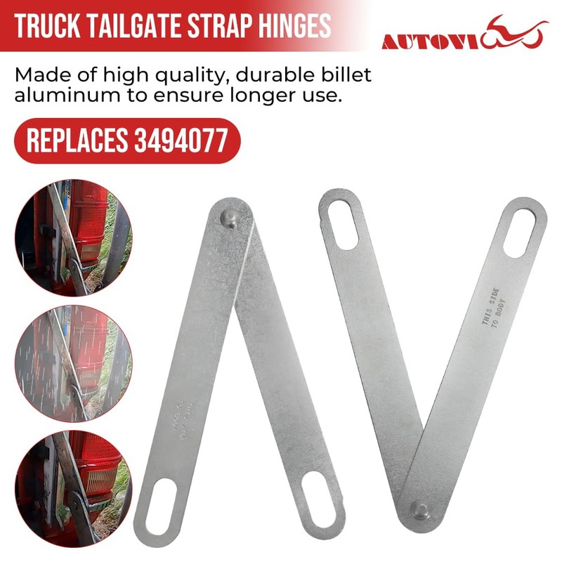 AUTOVIC Truck Tailgate Strap Hinges for 1972-1993 Dodge Ram W150