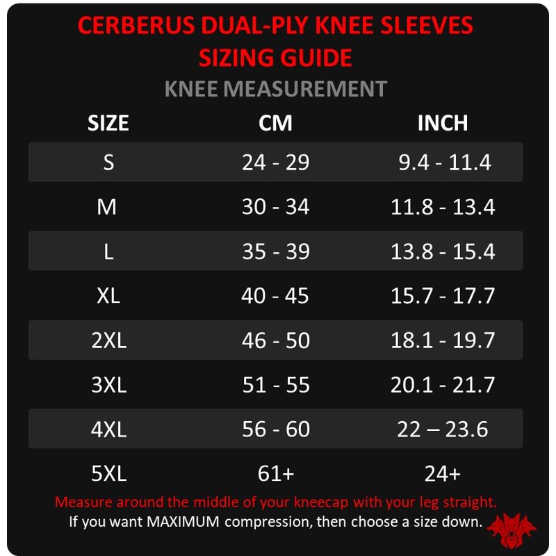 CERBERUS Strength Dual-Ply Knee Sleeves (Pair) (3XL 46-50cm)