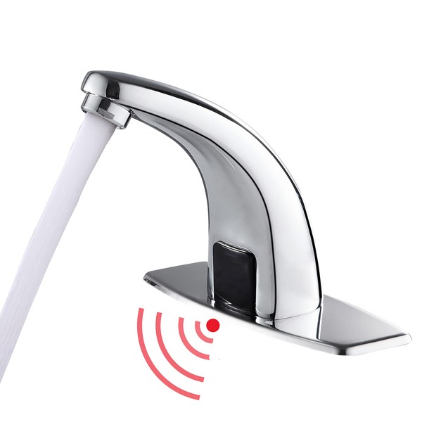 Touchless Bathroom Sink Faucet，Automatic Motion Sensor Faucets with 1 Hole