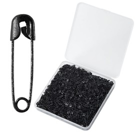 ZZJMCH 500PCS Safety Pins, 0.75Inch/19mm Small Fastening Pins, Rust Resistant Nickel Plated Steel Set for Crafting, Sewing, DIY, Rimming Fastening Clip Button for Garment Hang Tag (Black)