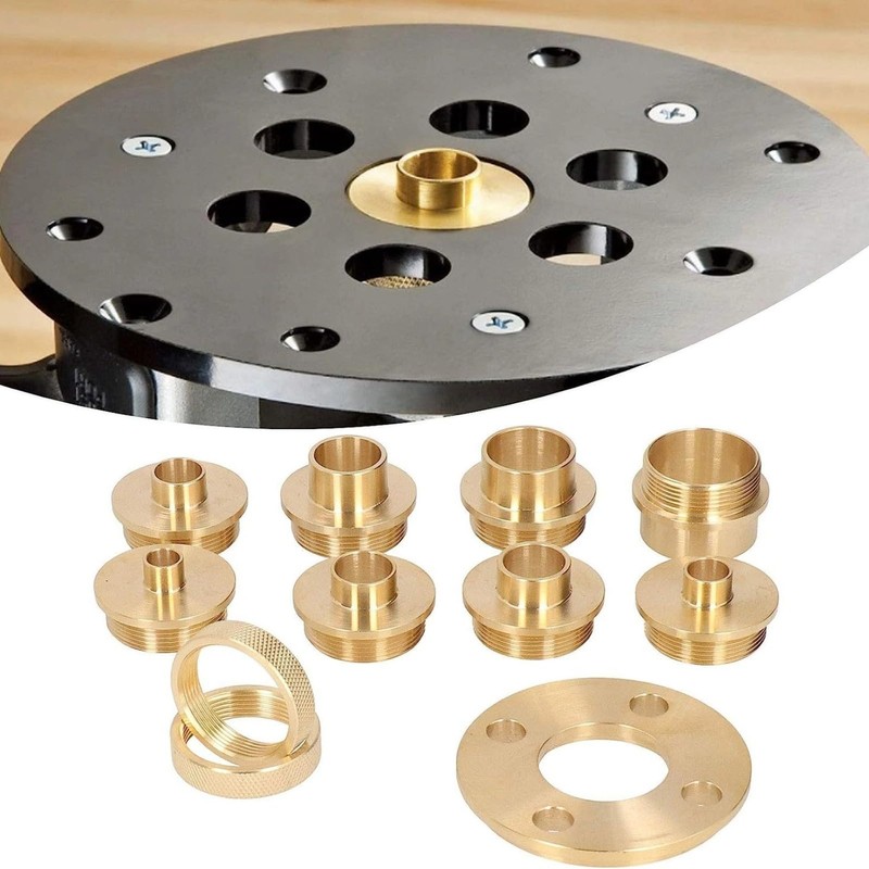 11Pcs/Set Router Bushing Guide Set, Brass Template Router Bushing Kit,