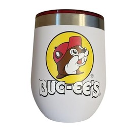 Buc-ee's Stainless Steel Vacuum Insulated Tumbler with Lid 10 Ounce (10oz, White)