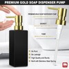 GMISUN Gold Hand Soap Dispenser, Black Glass Soap Dispenser with