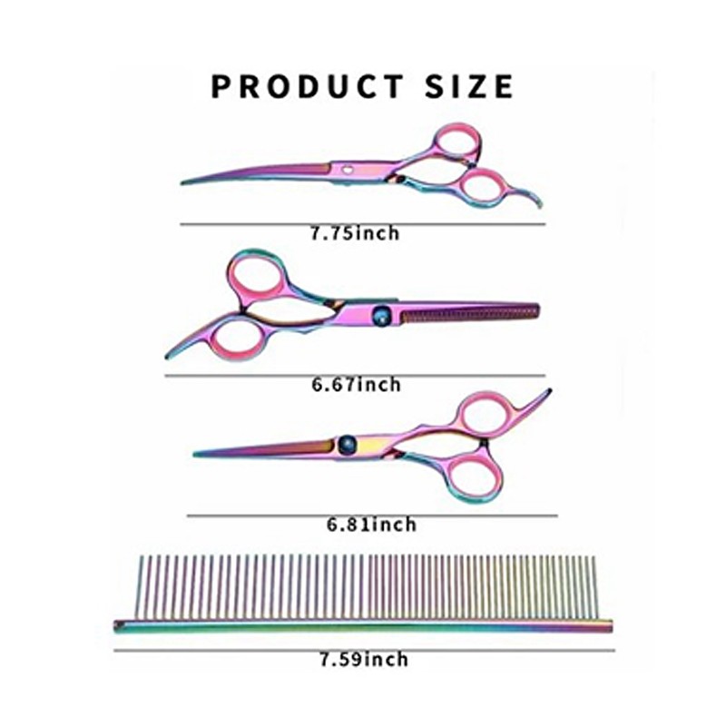 Pet Hair Scissors Professional Stainless Steel Trimming Colorful Safety Pet