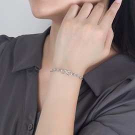 Mother Daughter Bracelet Silver Infinity Love Bracelets for Women Birthday Jewelry Gifts for Mom from Daughter