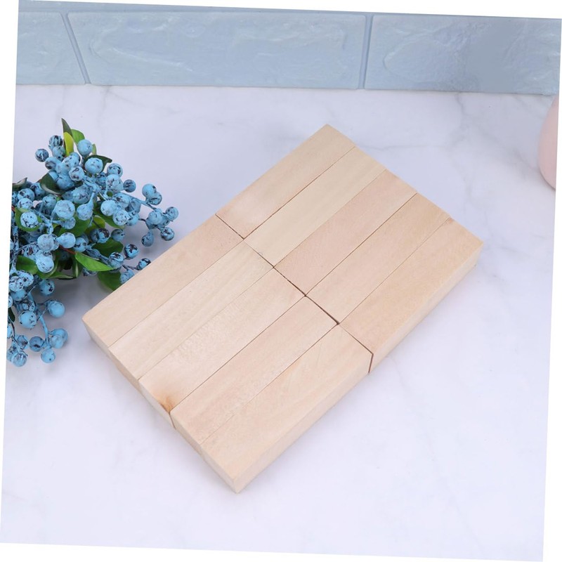 Operitacx 10pcs Small Wooden Plank Craft Natural Basswood Blocks for