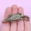 Opexicos 2Pcs Pure Brass Solid Car Keychain Crocodile Furniture Decoration