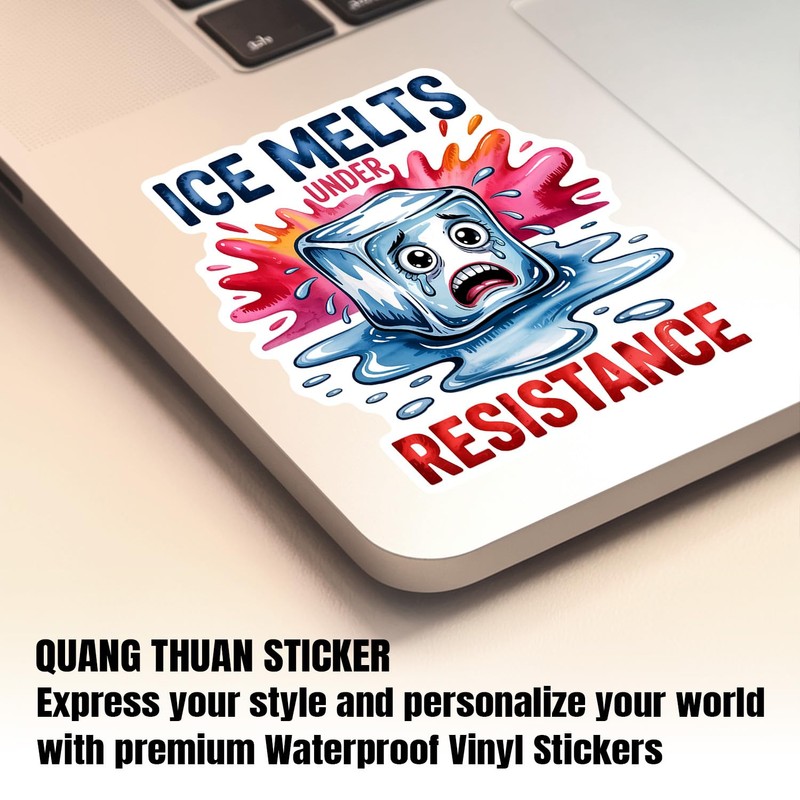 ICE Melts Under Resistance Sticker or Magnet Christmas Ornament Waterproof