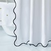 youngseahome Waffle Weave 230GSM Heavy Duty Fabric with Black Scalloped