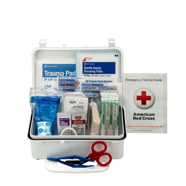 First Aid Only 6060 57 Piece 10 Person First Aid Kit, Weatherproof Plastic Case