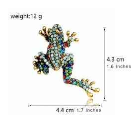 FAIRYGATE Brooch Pins for Clothes Colourful Little Frog Brooches with Diamonds Anti Exposure Fixed Brooches Lapel Pins for Men, B4618