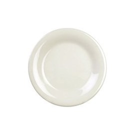Yanco MS-009IV Mile Stone 9" Round Plate, Wide Rim, Melamine, Ivory Color, Pack of 24