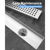 HTOH Shower Drain Offset for Bathroom: 24-Inch Brushed Nickel Linear