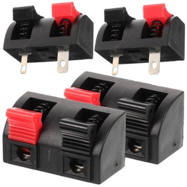 KOMBIUDA 4pcs Stereo Speaker Terminal Connectors Durable Pin Speaker Wire Terminals for Stage Audio Systems DIY Projects Easy to Install with Positive Negative Distinction