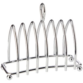 KitchenCraft 1 x Chrome Toast Rack for Six Slices 12.5 x 6.5 x 10 cm