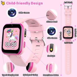 zicor Kids Game Watch Gift with 26 Puzzle Games, Dual Camera, Music Player, Pedometer, Video Recorder, Flashlight, Alarm Clock, Educational Toy for Boys and Girls Age 4-12, Birthday Chritmas Gift