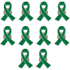 10 Pcs Ribbon Pin Charms, Metal Awareness Lapel Pin, Ribbon Brooch, Mental Health Ribbon Brooches, Environment Issue Awareness Pins, Health Awareness Lapel Pin, for Men Women Decoration