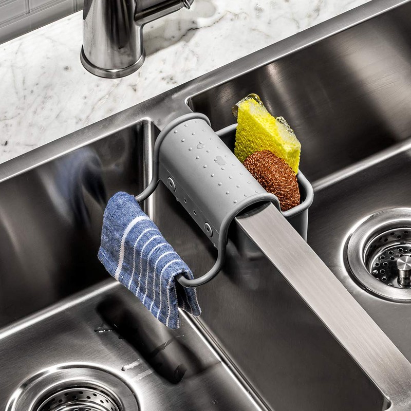 madesmart Towel & Sponge Saddle COLLECTION All-In-One Sinkware Storage, Ventilation