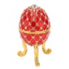 Egg Shaped Trinket Box Zinc Alloy Hinged Jewelry Ring Holder
