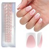 Pink French Gel Nail Tips, OPkssnails 150pcs Short Square Soft