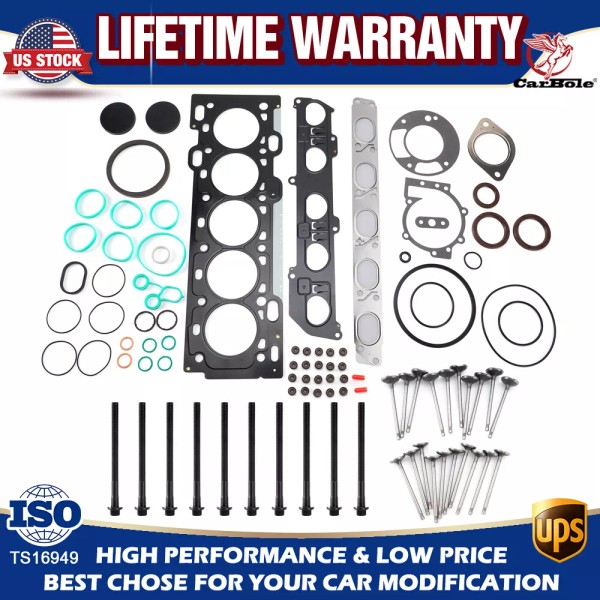 CarBole Engine Cylinder Head Gasket Valve Kit for Volvo C30