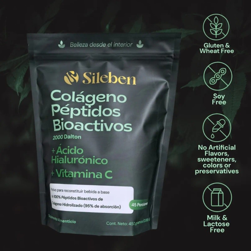 Dúo Sileben Colágeno Hidrolizado Péptidos 2000 Dalton 450 Sabor
