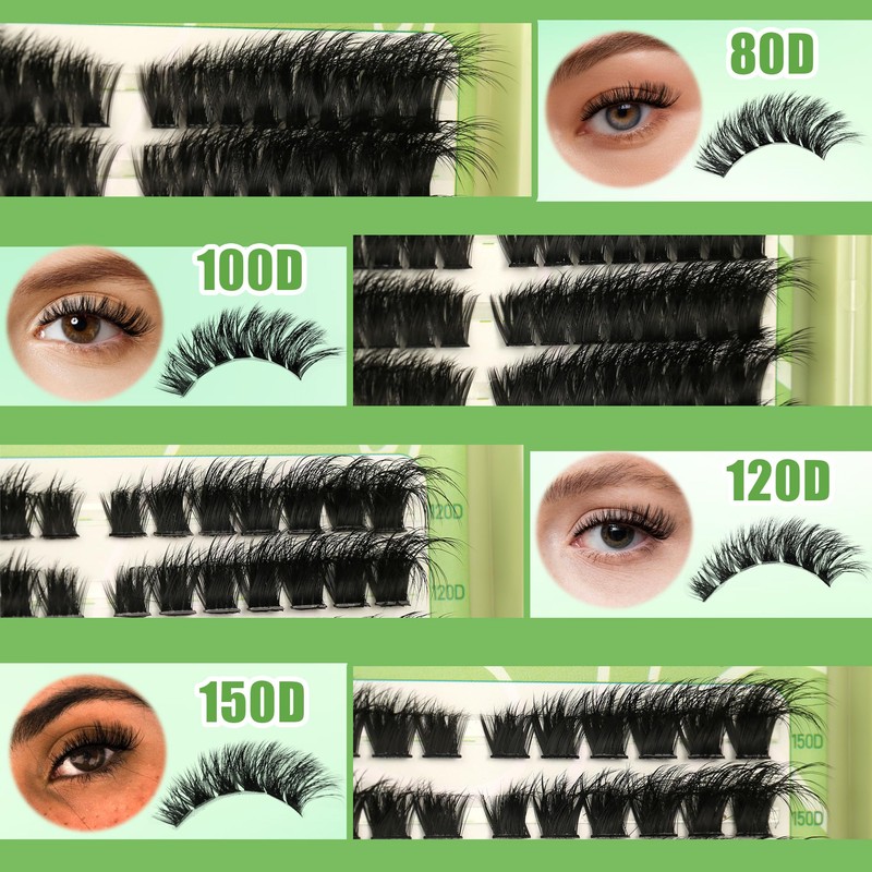 Gmagictobo Cat Eye Wispy Lash Clusters Kit 420Pcs DIY Individual