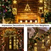 suddus Christmas Window Lights Decorations, 3Pcs Tree-Jingle Bell-Deer Shaped Xmas