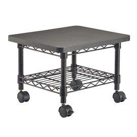 Safco Onyx Rolling Cart Printer Stand, Under-Desk Mobile Utility Table for Home Office with Steel Shelf, Black