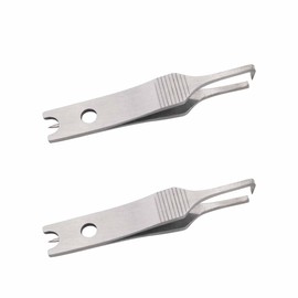 Ruiwaer 2pcs Silver Stainless Steel Fake Bait Sequins Ring Opener Hook Leader Needle Fishing Tools Accessories Cutters Quick Split Rings